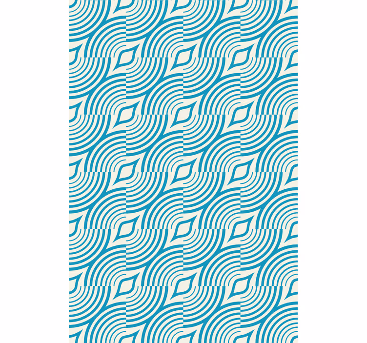Tapete florale ornamente mit blauen linien im meerdesign - TenStickers