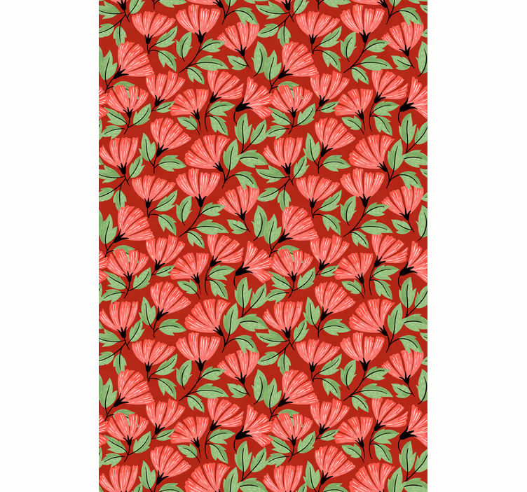 Tapete florale ornamente vintage rotes muster - TenStickers