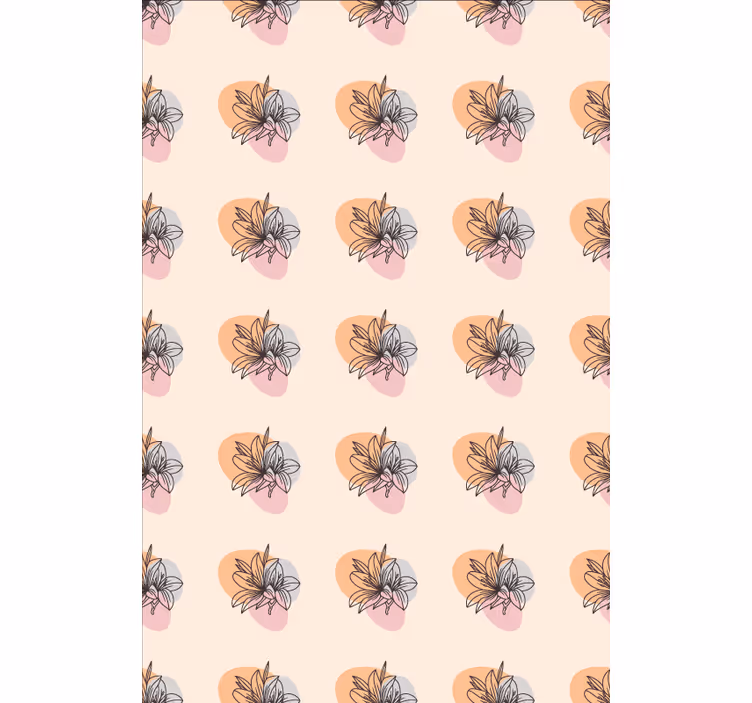 Tapete florale ornamente süßes blumenpaar minimalistisch - TenStickers
