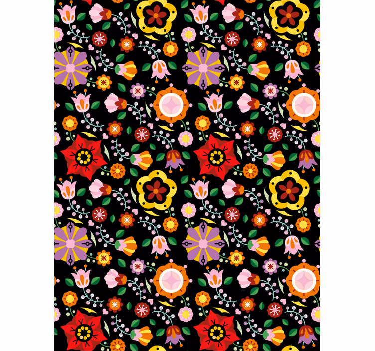 Tapete florale ornamente polnische folkloremuster - TenStickers