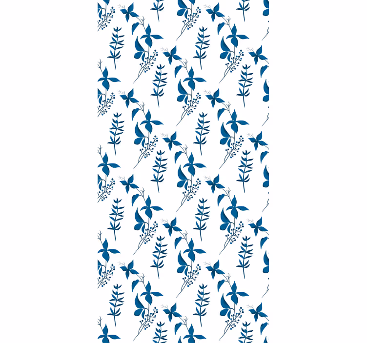 Tapete florale ornamente blaues blumenmuster - TenStickers