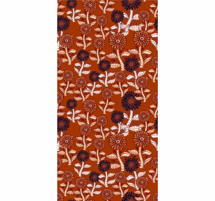Tapete florale ornamente im afrikanischen sonnenblumenstil - TenStickers