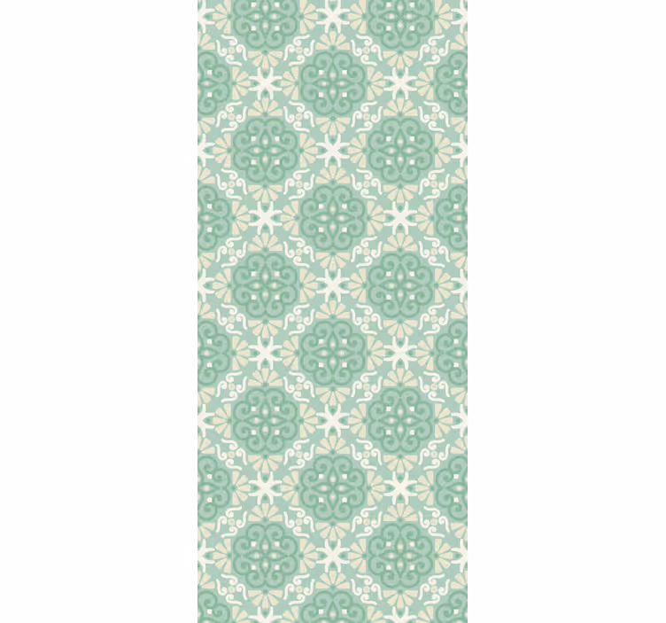Tapete schlafzimmer im nordischen grünen blumenmuster - TenStickers