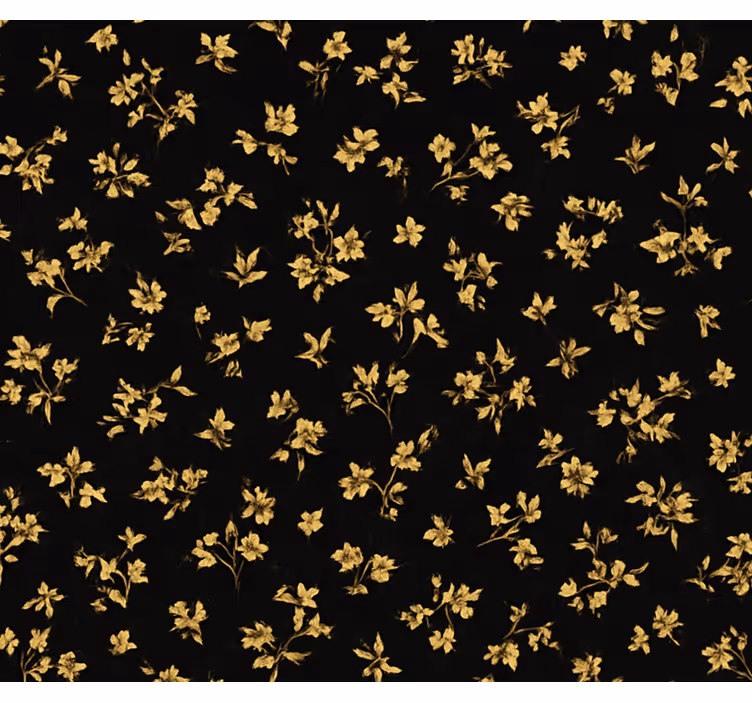 Tapete schlafzimmer dunkler hintergrund mit goldenen blumen - TenStickers