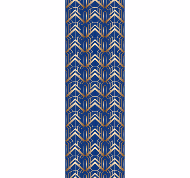 Tapete schlafzimmer mit modernem blau-goldenem dekor - TenStickers