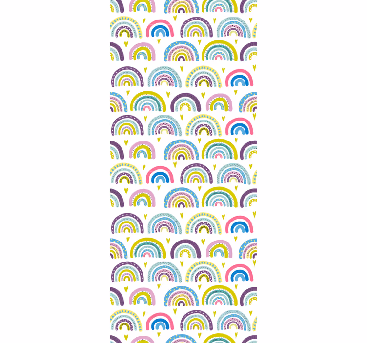 Tapete schlafzimmer mit buntem abstraktem regenbogenmuster - TenStickers