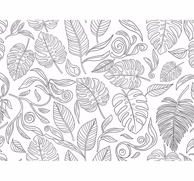 Tapete modern botanisch schwarz-weiß - TenStickers
