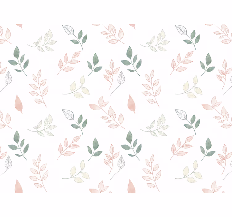 Blumentapete sanfte blätter in zarten farben - TenStickers