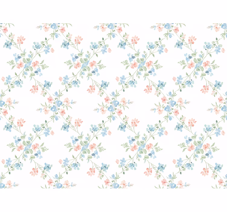 Blumentapete kleine blumen in sanfter aquarellfarbe - TenStickers