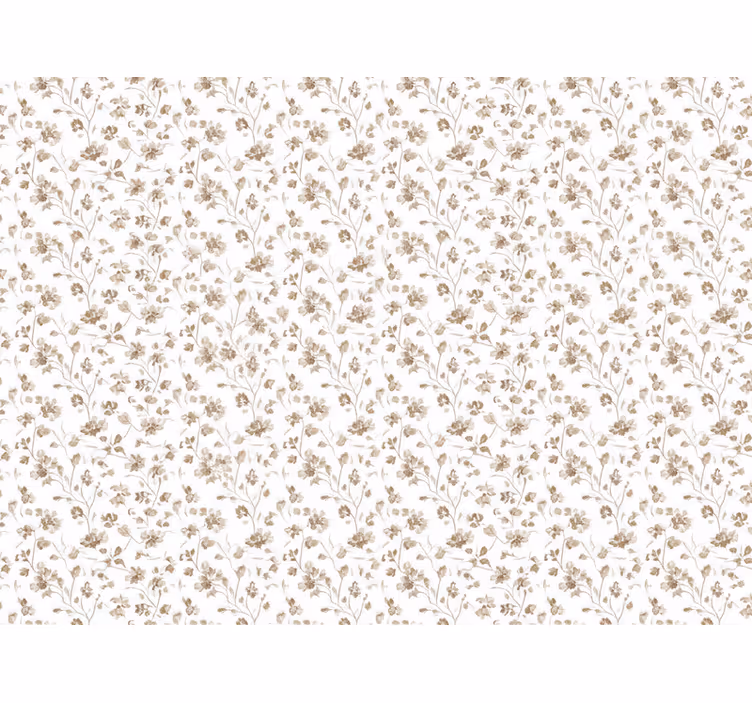 Blumentapete kleine blumen in brauner aquarellfarbe - TenStickers