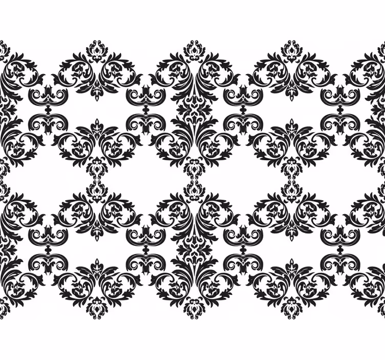 Tapete barock mit schwarzem damastblumenmuster - TenStickers