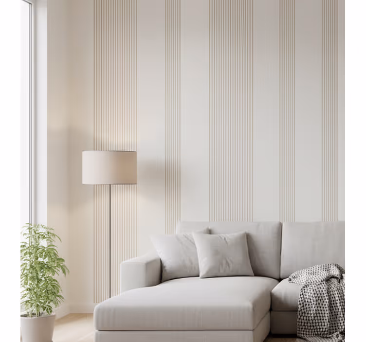 Tapete vertikale streifen minimalistisches creme design - TenStickers