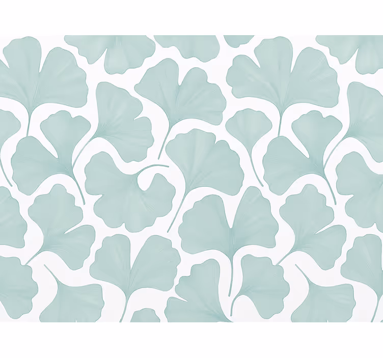 Tapete blätter in sanftem teal mit ginkgo-blättern - TenStickers
