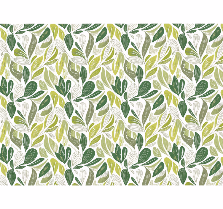 Tapete blätter blattmotiv in grün und beige - TenStickers