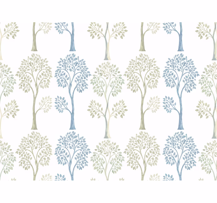 Tapete blätter vintage design mit hellen bäumen - TenStickers