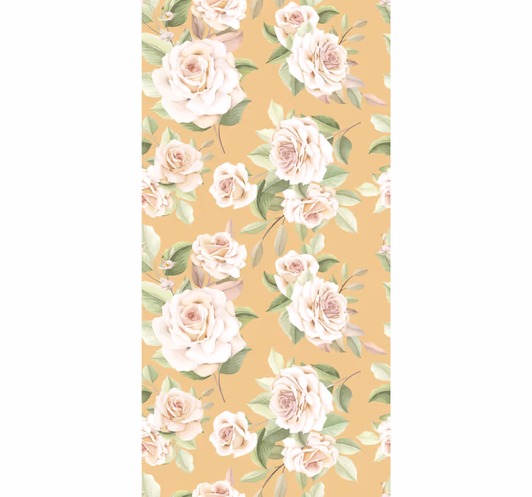 Tapete beige im französischen landhausstil mit rosenmuster - TenStickers