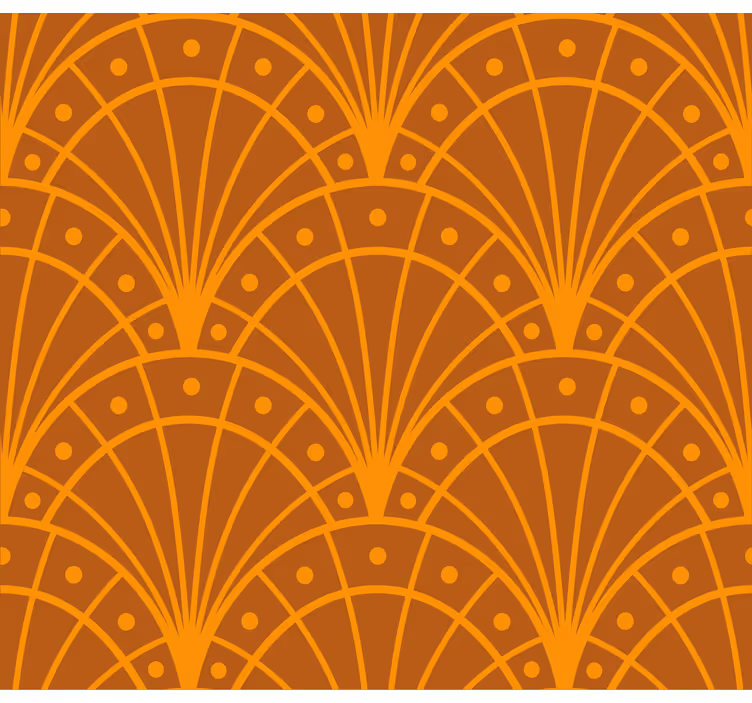 Tapete orange im eleganten art deco stil - TenStickers