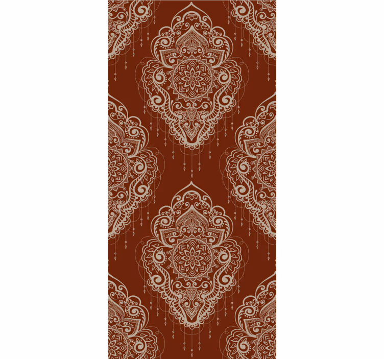 Tapete rot mit eleganten mehndi-ornamenten - TenStickers