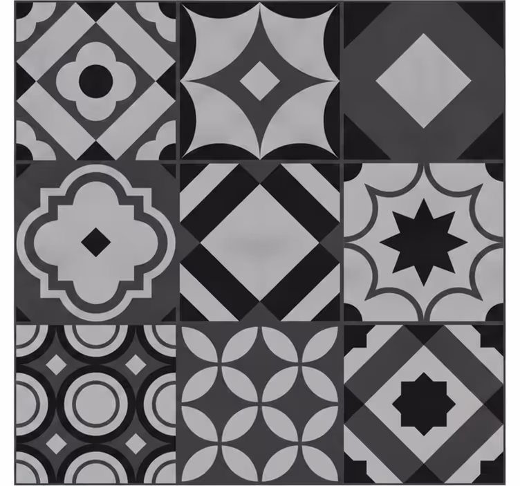 Tapete schwarz und schwarze fliesen - TenStickers