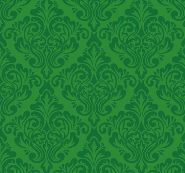 Tapete grün im floralen damastdesign - TenStickers