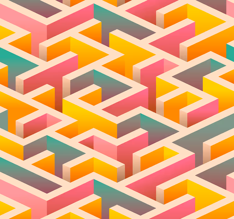 Tapete geometrisch geometrische verzahnung - TenStickers
