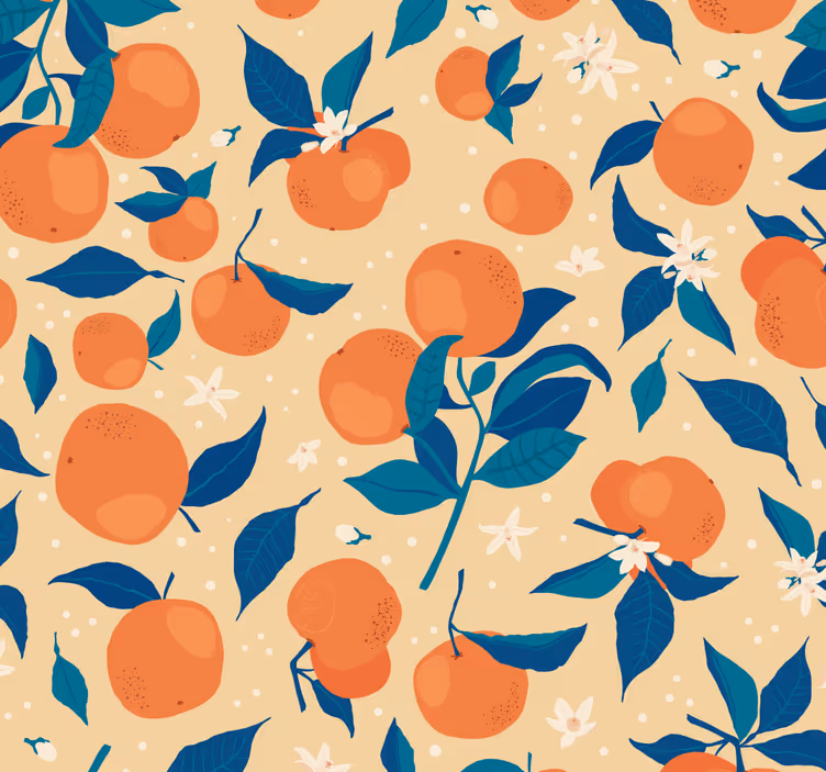 Tapete Küche orangenblüte - TenStickers
