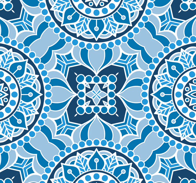 Tapete Fliesenoptik mandala-inspirierte fliesen - TenStickers