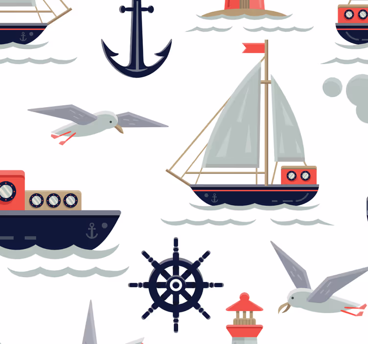 Babyzimmer Tapete nautische kinderzimmer - TenStickers