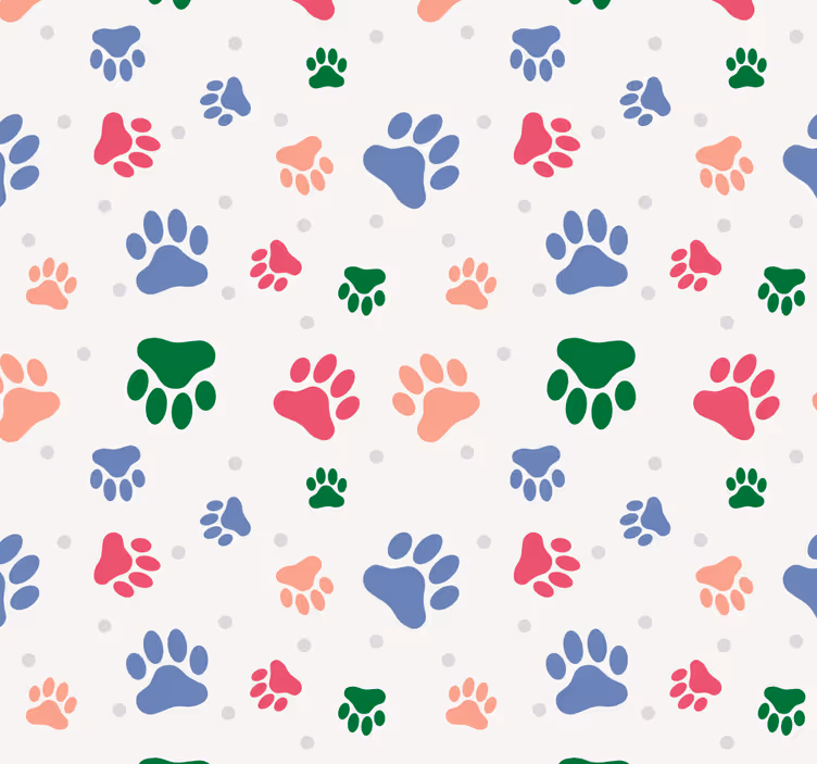 Hunde Tapete pfotenmuster-dekor - TenStickers