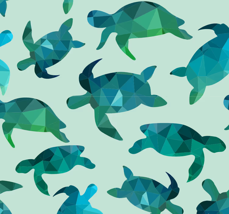 Fische Tapete schildkrötenmuster - TenStickers