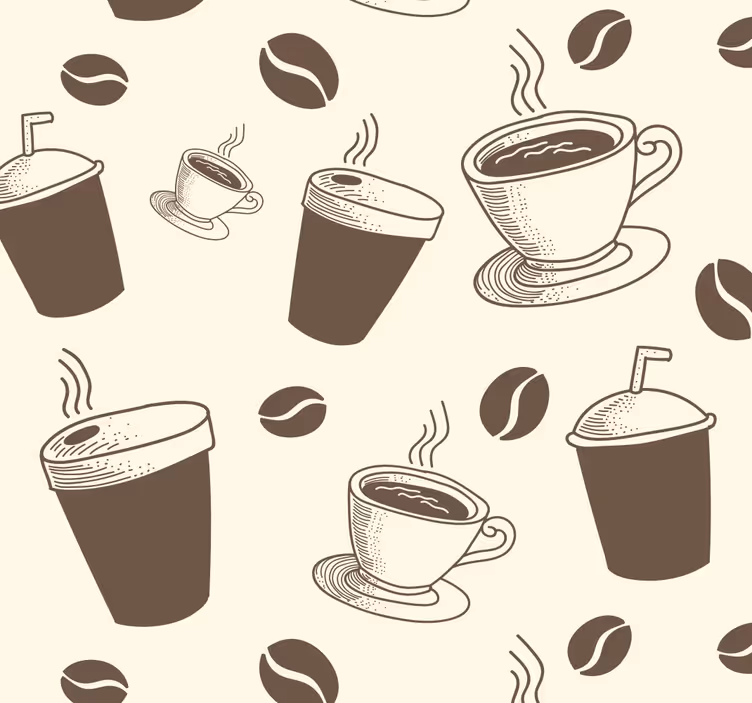 Tapete Küche Kaffee Tassen - TenStickers