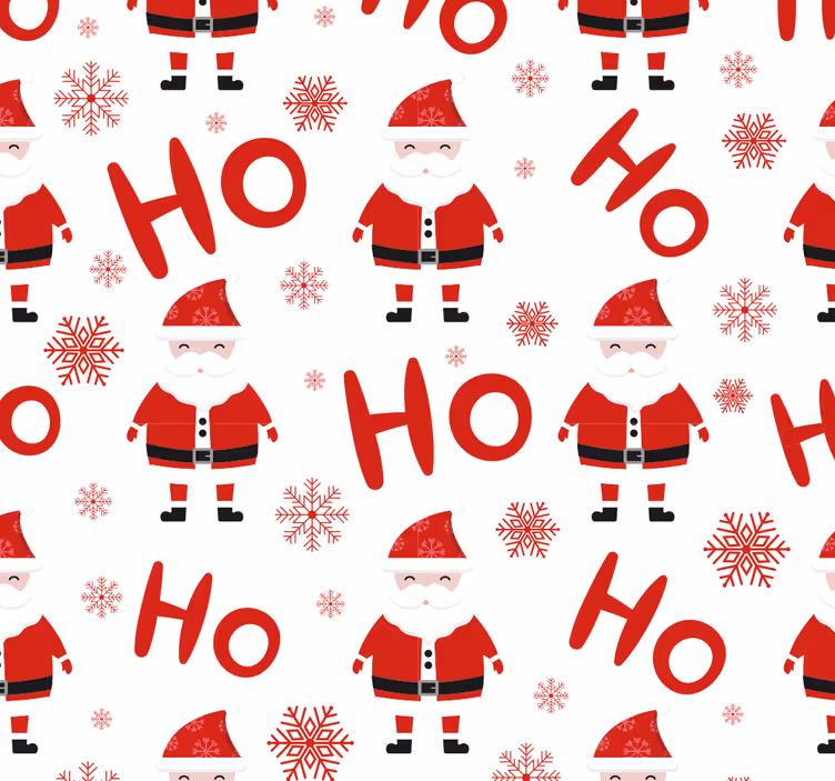Tapete Wand Santa Claus und hohoho Muster - TenStickers