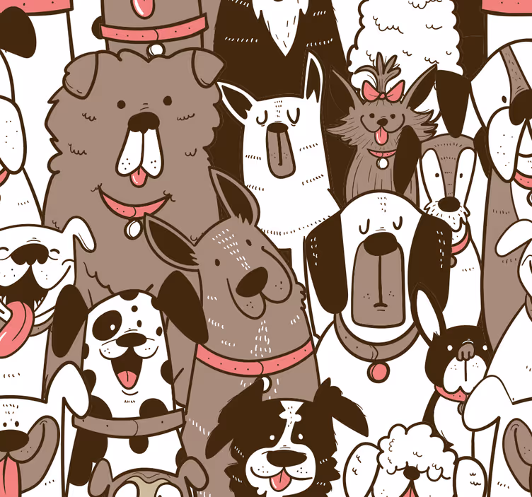 Hunde Tapete glückliche gesichter - TenStickers