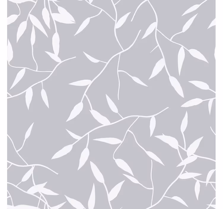 Tapete Blätter elegantes graues motiv - TenStickers