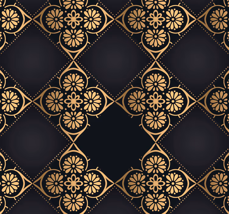 Tapete Barock geometrische fliesen eleganz - TenStickers