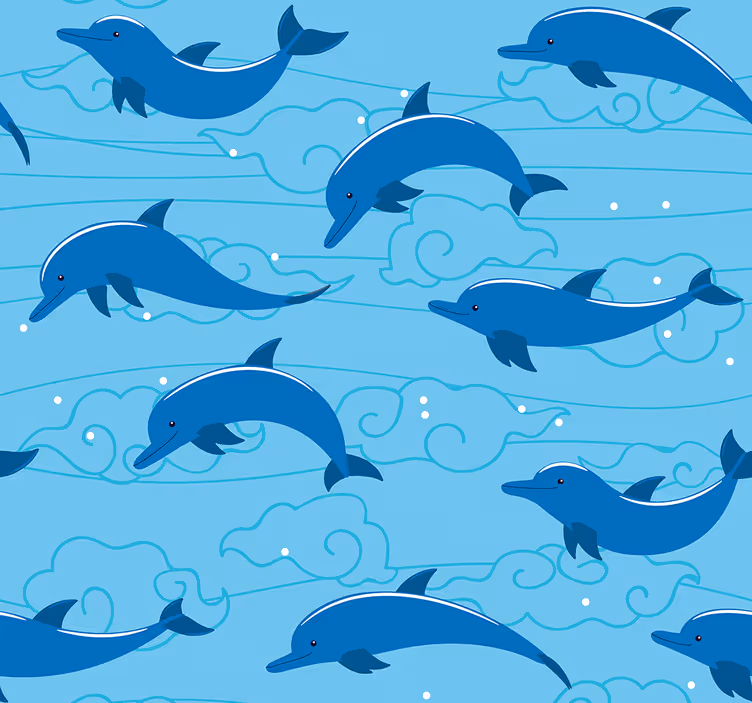 Babyzimmer Tapete delphin-motiv - TenStickers