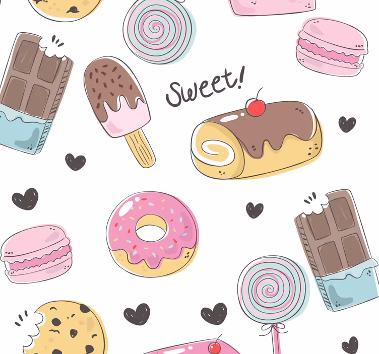 Tapete Küche Dessert Muster - TenStickers