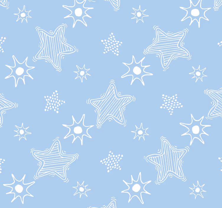 Tapete Sternenhimmel blaues kindermuster - TenStickers