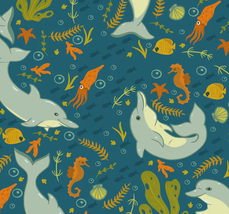 Tapete tiere unterwasserfauna - TenStickers