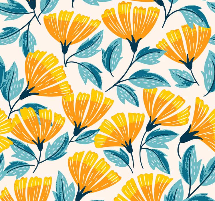 Wohnzimmer Tapete ginkgo-blumenmuster - TenStickers