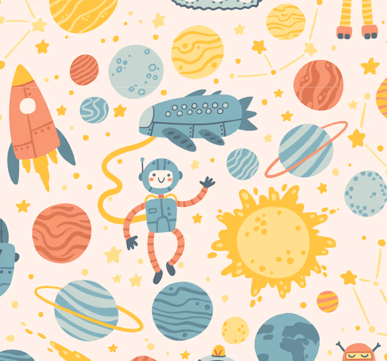 Tapete Kinderzimmer weltraum-abenteuerszene - TenStickers