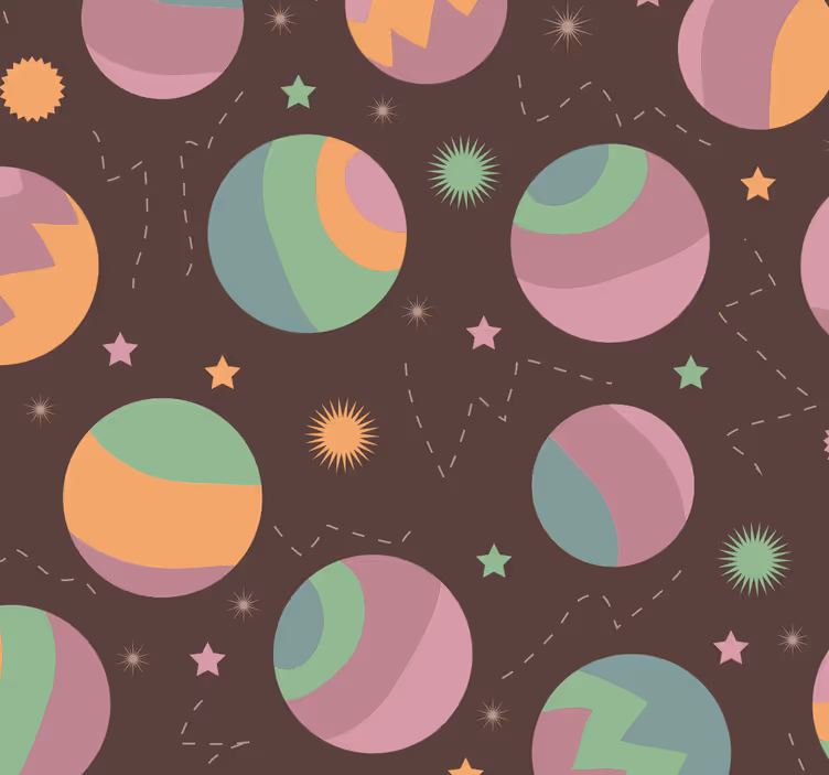 Tapete Kinderzimmer kosmisches polkamuster - TenStickers