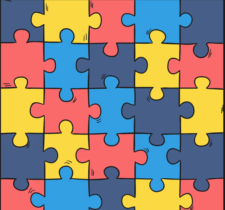 Regenbogen Puzzle abstrakte Tapete - TenStickers