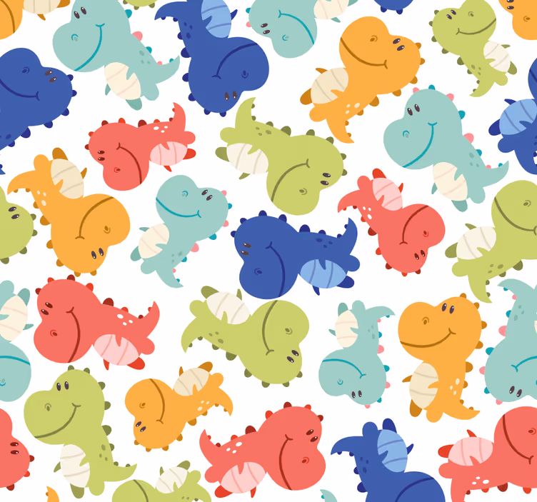 Tapete Dinosaurier fröhliches dinosauriermuster - TenStickers