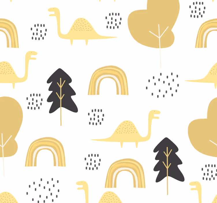 Babyzimmer Tapete verspieltes dinosaurier-motiv - TenStickers