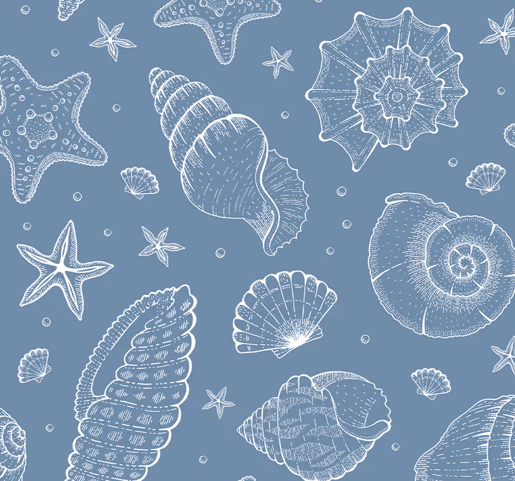 Fische Tapete muschel-motive - TenStickers
