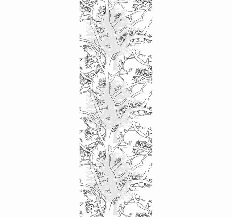 Tapete grau florale strichzeichnungen - TenStickers