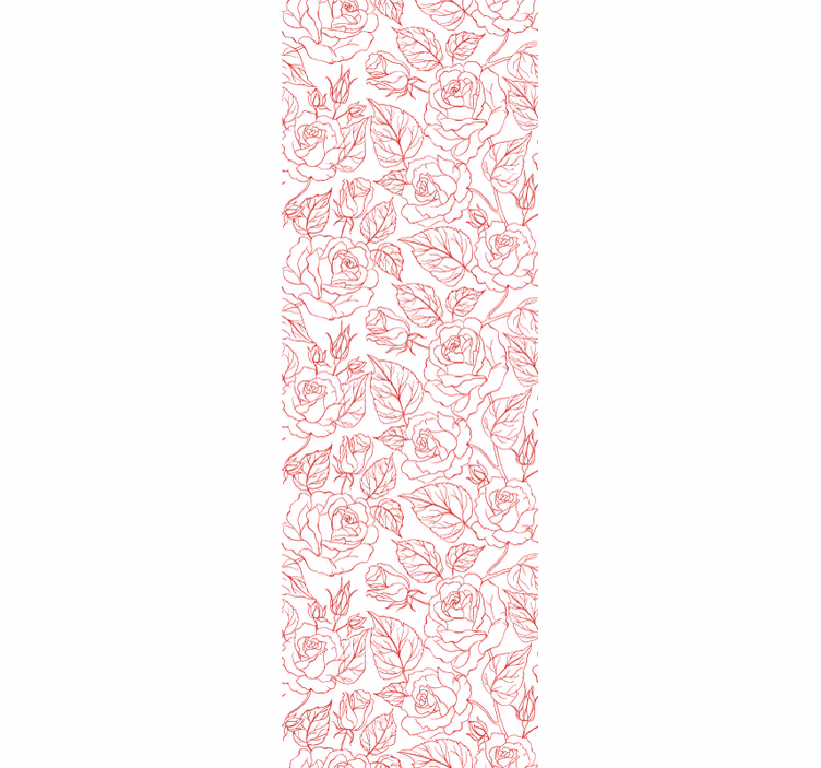 Blumentapete im rosenmuster - TenStickers