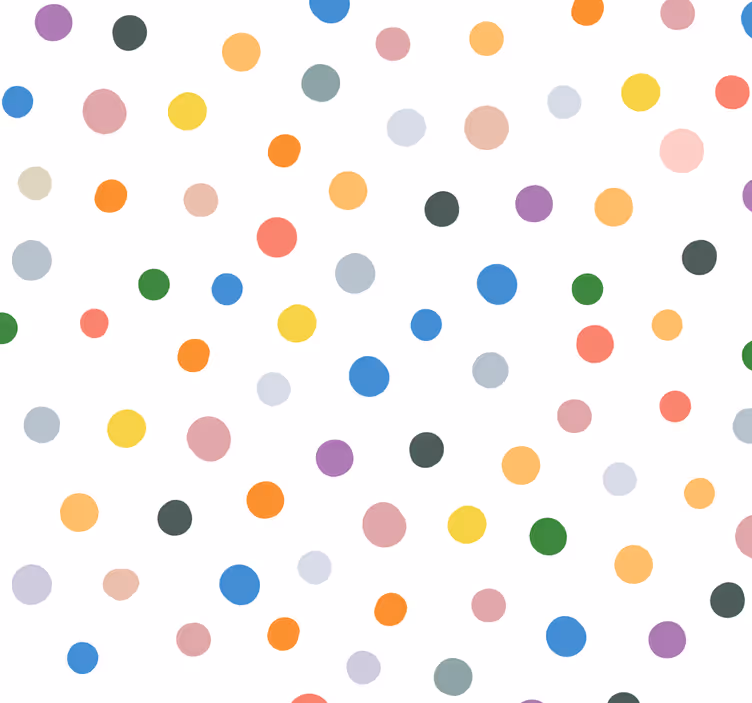 Kreis Tapete Bunte punkte auf weiß - TenStickers