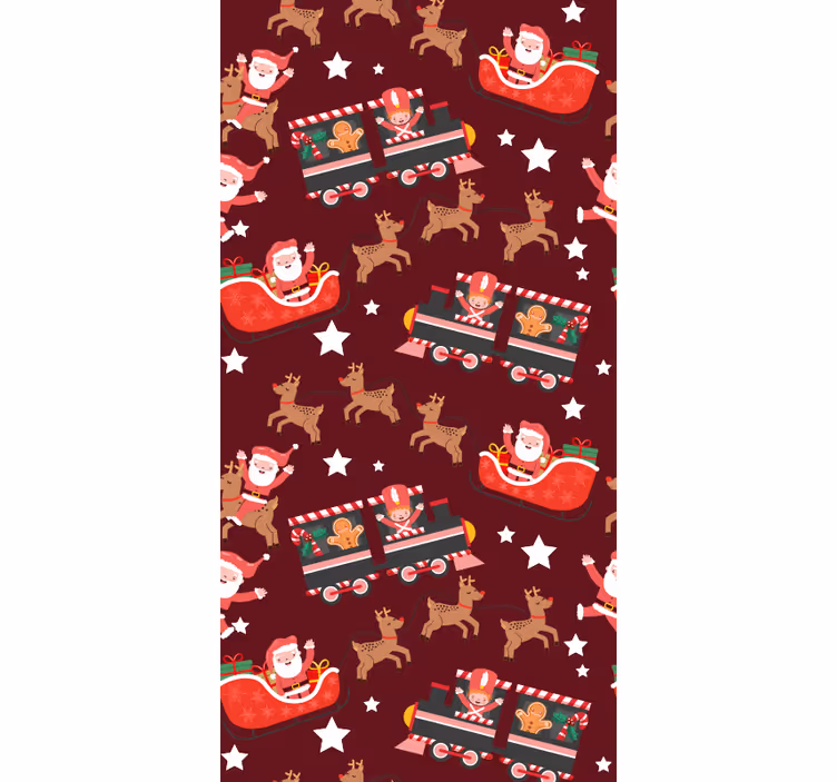 Tapete Weihnachten festlicher weihnachtsmannschlitten - TenStickers